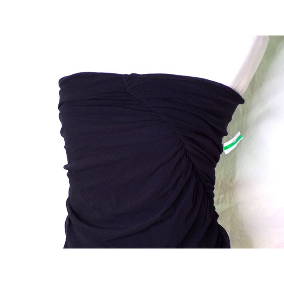 FUZZI Jean Paul Gaultier Bandage Strapless Ruched Mesh Dress Black Large 8-10 - Picture 2 of 9